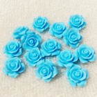 30pcs 15mm Flat Back Resin Cabochon Scrapbook 3d Resin Rose Flowers Buttons -b02