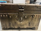 Vintage Wooden Trunk Rustic Treasure Chest Brass Clasp 17    X 12   x 11    Wood Box