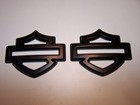2pcs Flat Black For Harley Davidson Metal   Not Plastic   Tank Emblems Badges