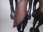 Pair Of Vintage African Wooden Statues Masai Ebony Ironwood 18  Tribal Warrior