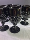 2 Vintage Tiara Cameo Black Diamond Point Goblets 6 1 2  Set Of Two Excellent