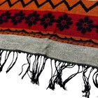 Vintage Handmade Mexican Poncho 52   x59    Floral Wool Serape