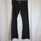 Victoria Secret Pink All Day Cotton Black Fold Over Flare Leggings Size Medium