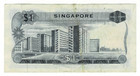 Singapore 1 Dollar 1970 1967 nd  P-1 Hdb Housing Estate  Pink Flowers Banknote