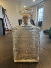      vintage       I w  Harper Ky Bourbon Coin Pattern Glass Decanter W  Glass Stopper