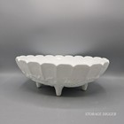 Vtg Indiana Glass White Milk Harvest Grape Large Centerpiece Bowl Decoration 12 
