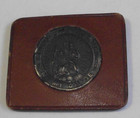 Antique Vtg Sterling Silver St Saint Christpher Be My Guide Leather Pocket Medal