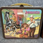 1965 Aladdin National Broadcasting Bonanza Metal Lunchbox   Thermos