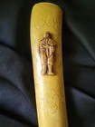 Antique Bakelite  Umbrella Handle Oriental Man Fan