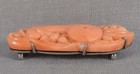 19c Coral Obidome Netsuke Magatama   Rice