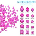 1200pcs Glass Beads Assorted Crystal Beads With Container Box Rose Red