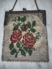 Antique Micro Beaded Handmade Tassel Metal Frame Handbag Purse Bag