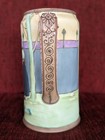 Antique Morimura Nippon Hand-painted Porcelain Stein  Embossed Handle  7  Tall 