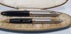 Sheaffer Sentinel Deluxe Fat Fountain  Pen Pencil Set 14k Triumph Nib Case 1946