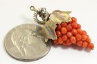 Vintage Antique Victorian 800 Silver Red Coral Grape Bunch Pendant