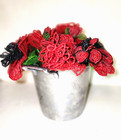 Vintage Handmade French Glass Beaded Flower Bouquet Arrangement 20 Pieces