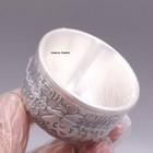 Solid S999 Fine Silver Tea Cup Heat Insulation Handmade Fu Small Bowl 1 96inch