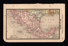 Tiny Antique Mexico Map Vintage Very Small 1885 Miniature Map Of Mexico  3290