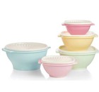 Tupperware Classic Servalier Bowls 5 Pc Serving Mixing  beautiful Pastels  New