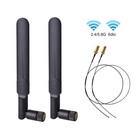 2 X 6dbi 2 4ghz 5ghz Dual Band Wifi Rp-sma Male Antenna 2 X 35cm Black