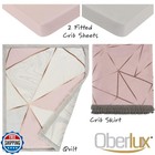 Oberlux Crib Bedding Set For Girls- 4-piece Baby Nursery Bedding Crib Set  Ge