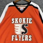 Vintage 90s Skokie Flyers Hockey Jersey Mens Size Xl Illinois Game Used Worn