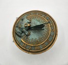 Decorative Brass Frog Sundial - 7  Inches Widegreen gold Figurine 