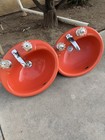 Vtg 19  Cast Iron Tiger Lily Orange Self Rimming Drop In Sink Kohler 368-25e