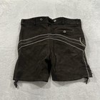 Bavarian Oktoberfest Lederhosen Leather Shorts Brown Size 60 Vtg
