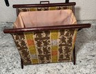 Vintage 1960s Mcm Folding Knitting Sewing Crochet Basket