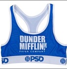 Psd The Office Dunder Mifflin Sport Bra Racerback Size Medium Blue White Nwt 