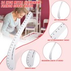 Xuhal French Curve Square Ruler Solid Aluminum Vary Form Silver