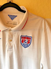 Nike Usa Soccer Shirt Men s L White Dri Fit Polo Short Sleeve Futbol Soccer Cup