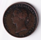 Province Of Nova Scotia 1856 1 2c One Copper Half Penny Queen Victoria  1