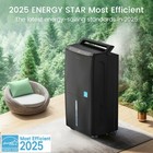 2500 Sq Ft Dehumidifier In Black For Basement - Intelligent Control  Auto Drain