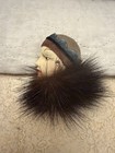 Vintage 1920s Flapper Lady Brooch   Art Deco Inspired Pin Mink Fur Trim