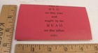 Antique 1901 Novelty Advertising Flyer The Washington Life Insurance Co Atlanta
