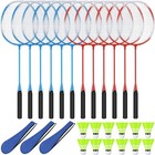 12 Pack Badminton Rackets Set Including Badminton Racquets  Nylon Shuttlecock   