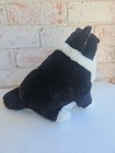 Dakin Big Daddy Fat Cat Stuffed Animal Black White Plush Pampered Pets Sitting