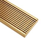 Signature Hardware 24  Carmen Linear Shower Drain - Polished Brass - No Flange