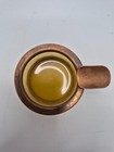 Pair Of Small  Vintage Amber Glass Cigar Ashtrays With Copper Trim