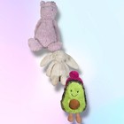 Jellycat London Lot Of 3 Plush- Bashful Hippo  Bashful Bunny    Amusable Avocado