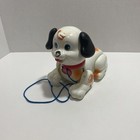 Fisher Price Lil Snoopy 1999 Pull Along Toy Puppy Dog Squeaker Bark Brown White
