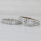 0 63ctw Diamond Engagement Ring Wedding Band Bridal Set 10k White Gold Size 7 5