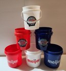 Rural King   Meijer Red  White   Blue Mini Buckets 4  Tall Htf 6 Pack