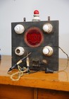 Antique Vintage Knife Switch Electrical Panel Fuse Board Scientific Stop Lens