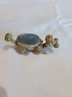 Vintage Cast Iron Florenza Blue Gray Velvet White Poodle Nodder Head Pin Cushion