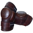Polo Knee Guards Women   s  2 Strap Brown Pair Leather Elastic