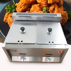 2-pan Propane Gas Food Warmer Restaurant Tabletop Desktop Gas Fryer