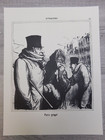 Vintage French From Lithograph Print Book 9x12 H  Daumier Paris In The Throes